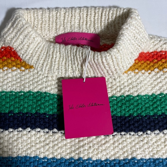 The Elder Statesman Off-White Varied Stripe Sweater - Picture 10 of 16